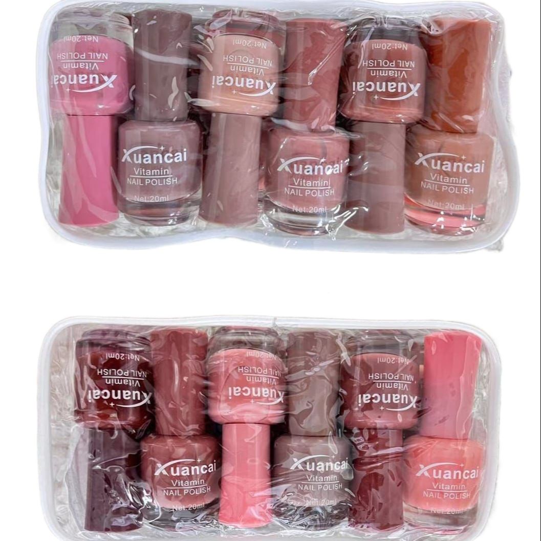 Xuancai Nail Polish Set – 12 Vibrant Colors for a Perfect Summer Glow