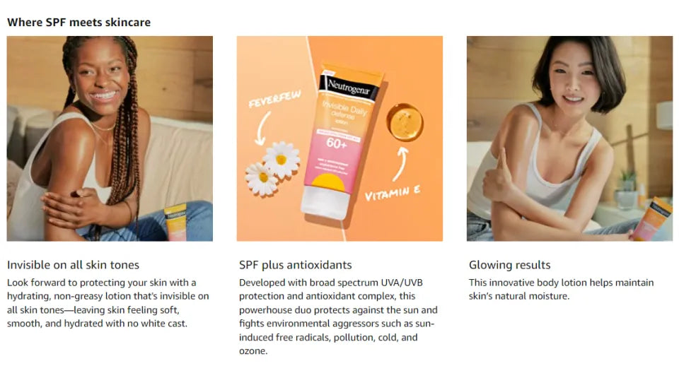 Neutrogena invisible daily defense spf 60+ sunscreen