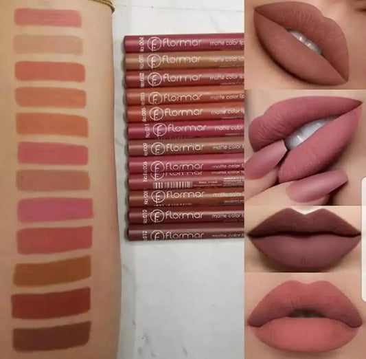 Flormar 12 Matte Lip Pencils – Define, Shape & Perfect Your Lips
