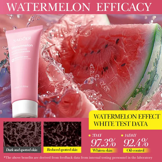 SADOER Watermelon Nicotinamide Facial Cleanser – Hydrate, Brighten & Refresh Your Skin