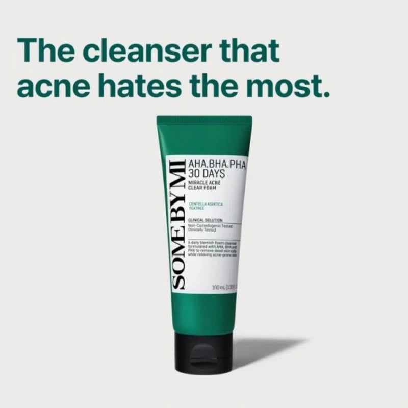 SOME BY MI AHA BHA PHA 30 Days Miracle Acne Clear Foam – Deep Clean, Clear Skin