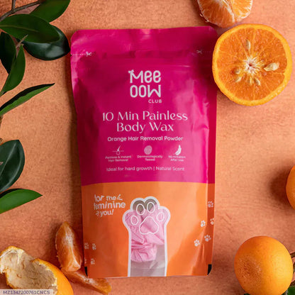 MEE-OOW Orange Body Wax Powder – Salon-Like Results at Home - 100g