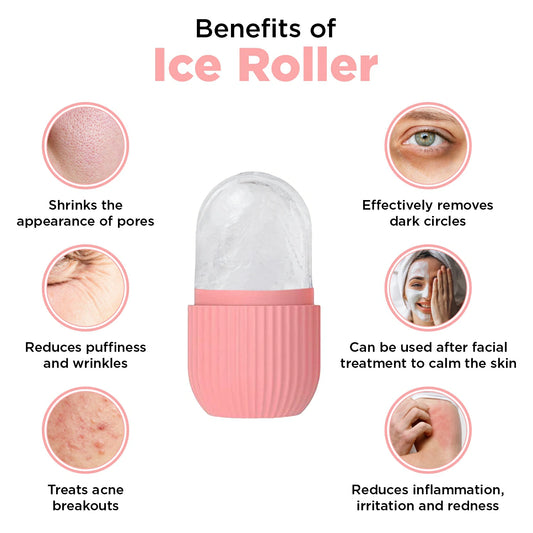 Reusable Ice Roller for Face & Skin Care – Reduces Puffiness and Pores