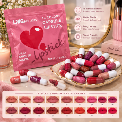 Capsule 18 Pcs Lipstick Set – Long-Lasting Matte Lipstick Collection