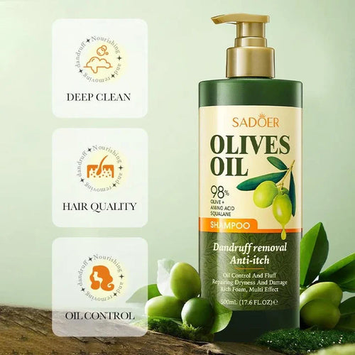 SADOER 98% Olives + Amino Acid Squalene Shampoo | Deep Nourishment & Shine Boost Hair Care