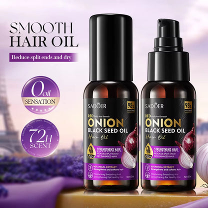 SADOER Onion Black Seed Hair Oil – Strengthen, Nourish & Boost Hair Growth