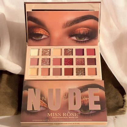Miss Rose 18 color Nude Eyeshadow Palette – Soft Glam, Endless Possibilities