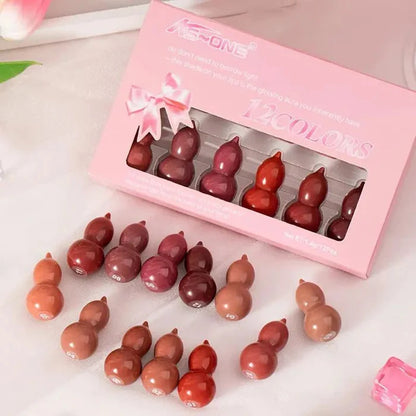 KS-One Peanut Lipstick Set – 12 Pcs | Long Lasting Matte Lip Color