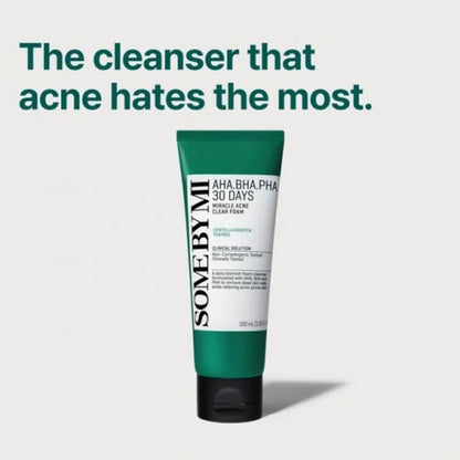 SOME BY MI AHA BHA PHA 30 Days Miracle Acne Clear Foam – Deep Clean, Clear Skin