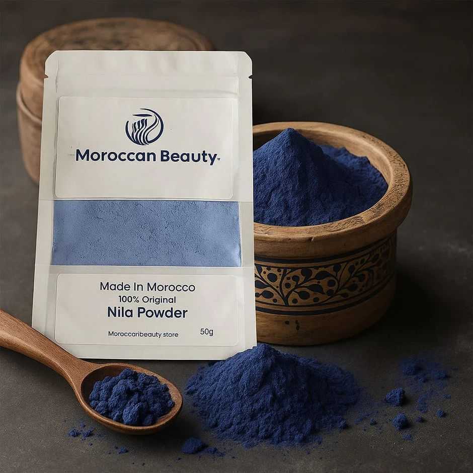 Pure Moroccan Blue Powder – 100% Natural Skin Brightening Treatment 50g
