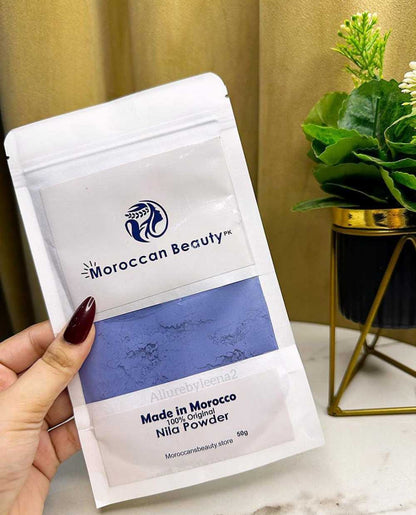 Pure Moroccan Blue Powder – 100% Natural Skin Brightening Treatment 50g