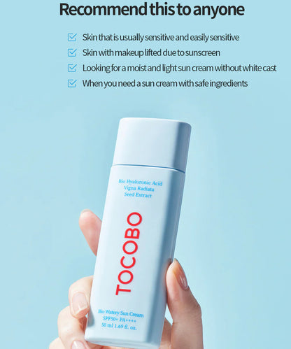 TOCOBO Bio Watery Sun Cream SPF50+ PA++++ – Lightweight, Hydrating & Invisible Protection