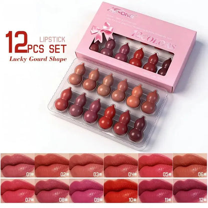 KS-One Peanut Lipstick Set – 12 Pcs | Long Lasting Matte Lip Color