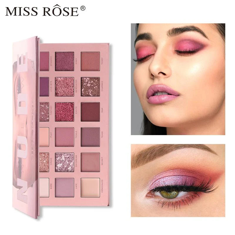 Miss Rose 18 color Nude Eyeshadow Palette – Soft Glam, Endless Possibilities