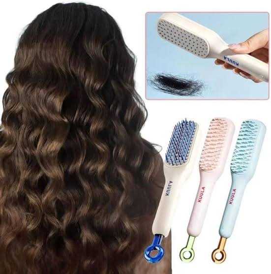 Telescopic Self-Cleaning Hair Brush – One-Click Easy Hair Removal Comb