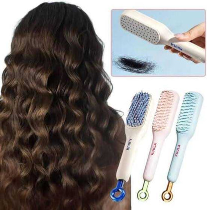 Telescopic Self-Cleaning Hair Brush – One-Click Easy Hair Removal Comb